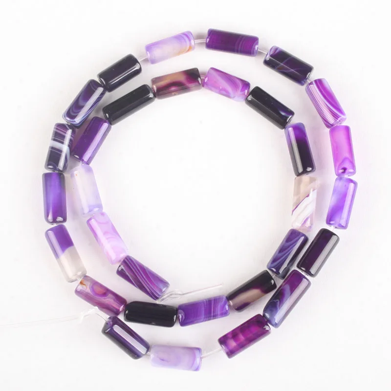 5X12MMPurpleVeinsAgateTubeCylinderBeadsDIYBraceletsAnd