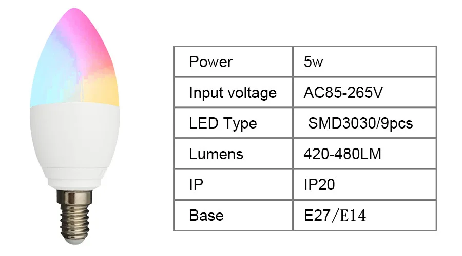 BOAZsmart E14 Светодиодная свеча лампа, WiFi светильник RGBW лампа, голосовое управление от Alexa Echo Google Home 2,4 GWiFi Управление по Tuya APP 4 упаковка