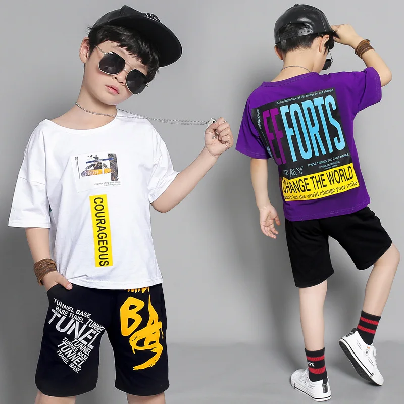 

2019 New Fashion Boys Clothes 3 4 6 7 8 9 10 12 Years Boys Short Sleeve Shirt Shorts Summer Clothing Korean Kid Clothes For Boys
