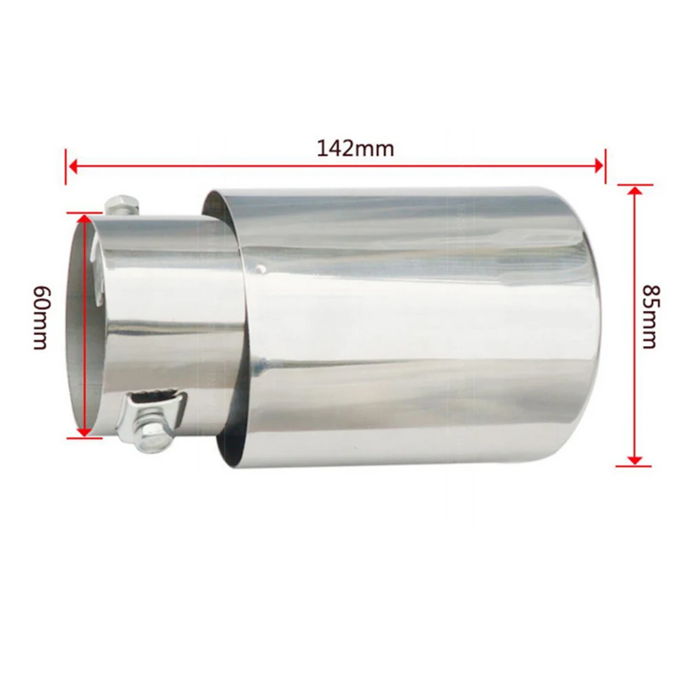 1pc silver stainless steel exhaust tail rear muffler tip pipe Tailpipe for Toyota Yaris 2007 ...