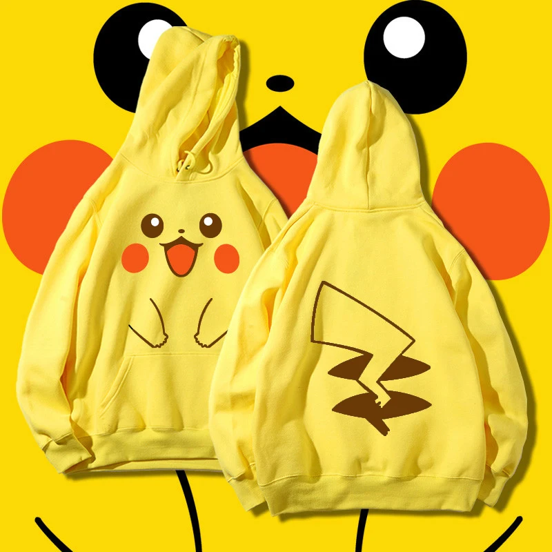 Толстовка с капюшоном Pokemon Pikachu хлопковая толстовка в японском стиле для
