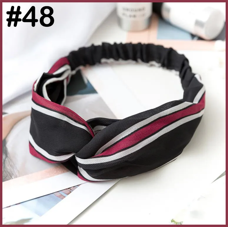 

free shipping 10pcs silk headbands soft Women Girls Bohemian Hair Bands Print Headbands Retro Cross Turban Bandage Bandanas
