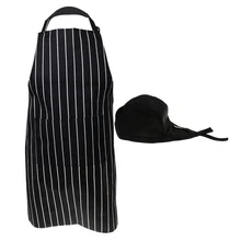 2 шт унисекс поварская шапка шеф-повара с кухонным фартуком с карманом и шапка чалма-бандана