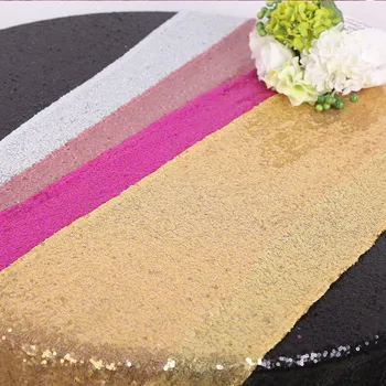 

Luxury Gold Silver Sequin Table Runner Wedding Party Table Decoration Solid Color Gold Silver Table Runners rose weddings 30x275