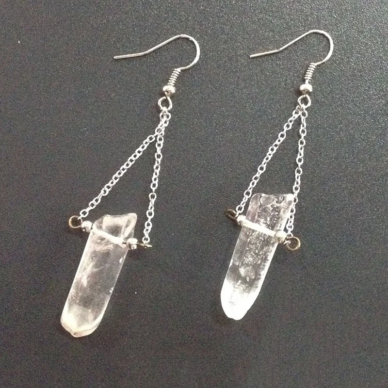 

Raw Crystal Dangle Drop Earrings for Women Jewelry