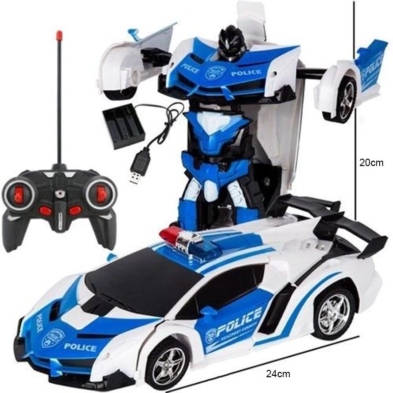 gesture sensing remote control robot one button transformation car toy