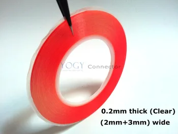 

(0.2mm thick) Mix 2pcs 2mm/3mm*25M Super Strong Acrylic Glue Double Sided Tape, No Trace for Phone Camera Display, Battery, Lens