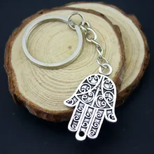 10 шт. брелок для ключей с хамсой Хамса рука брелок Fatima пара подарок идеи Серебряный Амулет символ для девочек талисман амулет