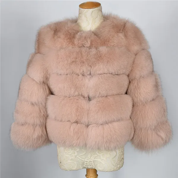 Мех Sarcar женская зимняя шуба из натурального Лисьего меха Новая мода толстый мех верхняя одежда куртка для женщин из натуральной кожи натуральный мех - Цвет: orange pink