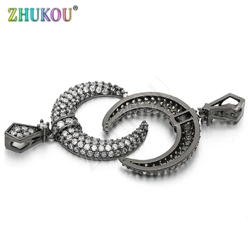 

one piece 24*34mm Brass Crescent Moon Cubic Zirconia Charms Pendants & Necklaces DIY Jewelry Findings Making, Model: VD135