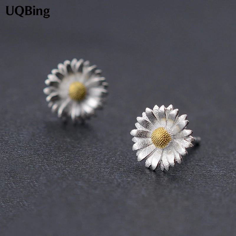 

Free Shipping Fashion 925 Sterling Silver Sunflower Stud Earrings Jewelry Pendientes Brincos