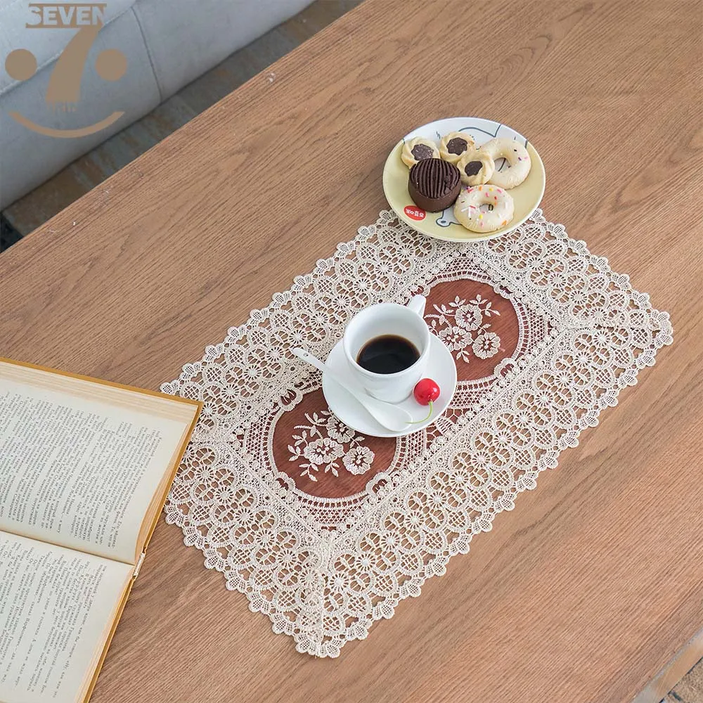 1lot 3pcs Burgundy Color Embroidered Placemats For Coffee Table 1lot 3pcs Burgundy Color Embroidered