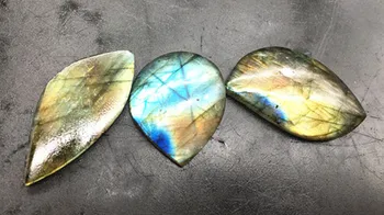 

3pcs natural moonstone mineral crystal specimen labrador jewelry pendant