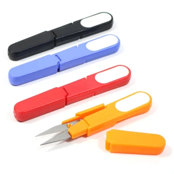 

Portable Fishing Scissors Plastic Handle with covers stainless steel Capped Line Cutter Scissor Cord Sewing Fishing Tackle Tool