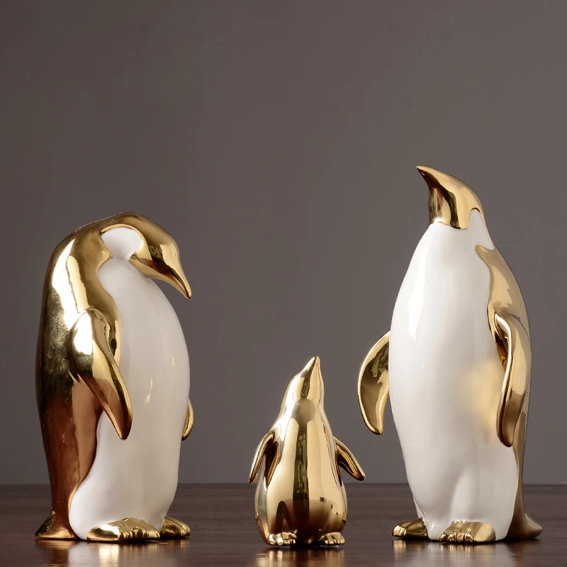 Nordic ceramic penguin crafts Home Decor Animal Figurines Modern