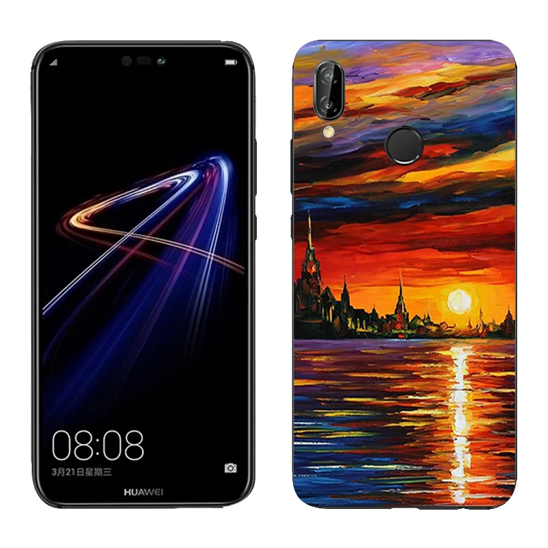 5 84 дюймовый чехол для Huawei P20 Lite с масляной росписью Nova 3e тонкий силиконовый мягкий