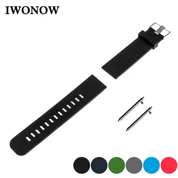 

Silicone Rubber Quick Release Watch Band 22m for Pebble Time / Steel Strap Wrist Belt Bracelet Black Blue Green Gray Red