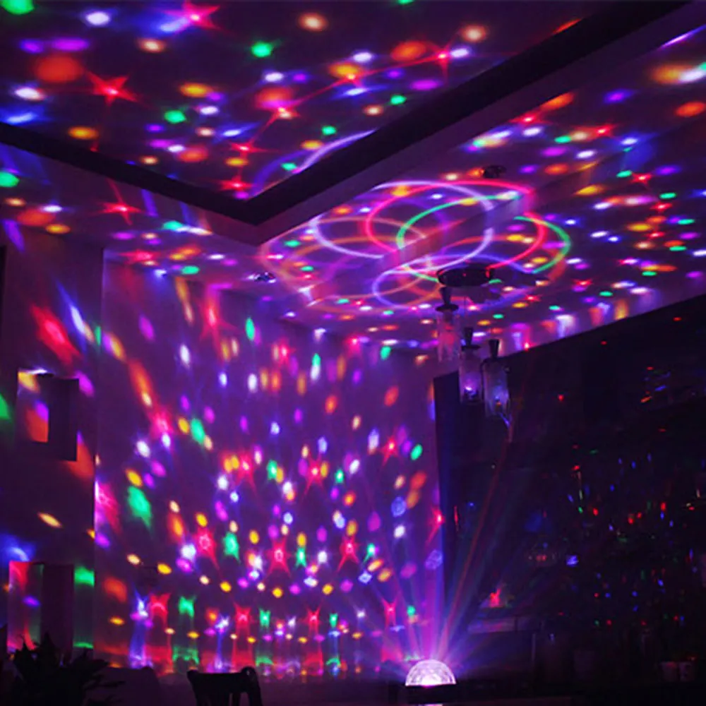 RGB светодиодный волшебный шар диско свет для дома музыкальный центр