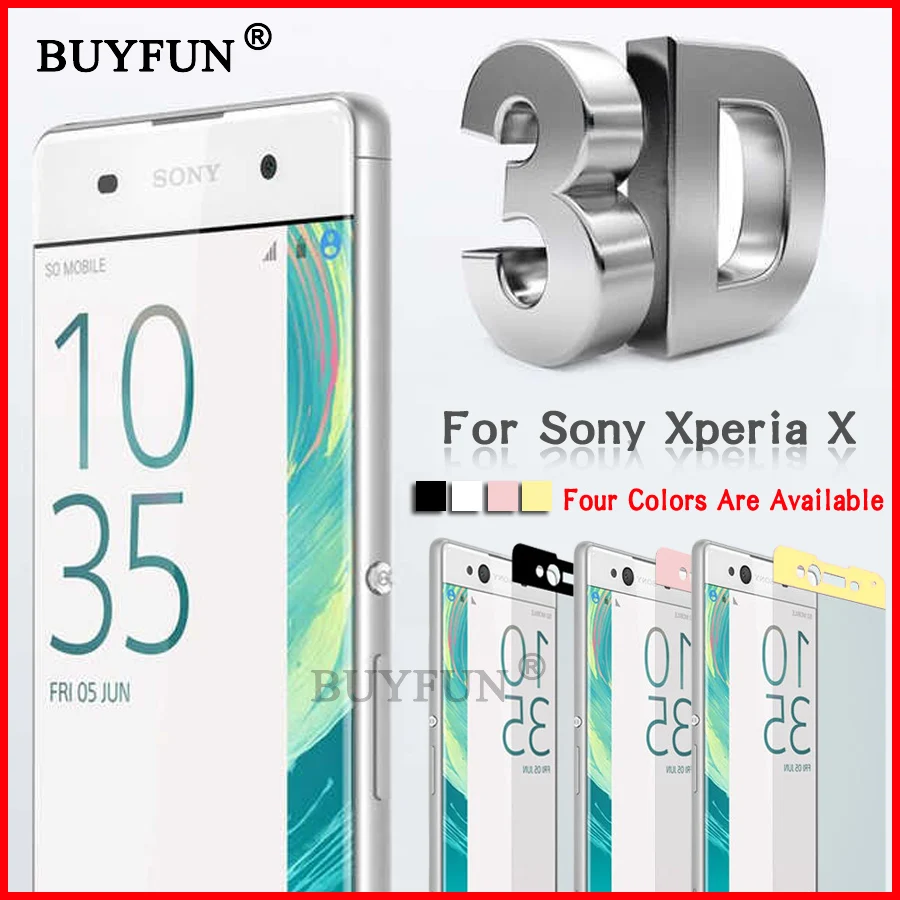 Защитное стекло 3D Xperia X закаленное для Sony 5 0 дюйма XperiaX Dual F5122 2.5D с полным