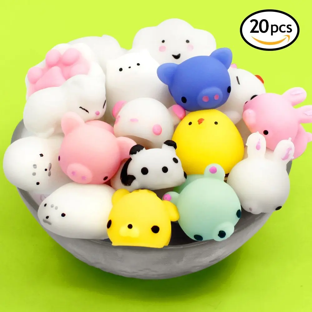 

20pcs Mini Soft Seal Squishy Cat Squeeze Toys Cute Animal Squishy Soft Stress Relief Toys Funny gifts For Kids And Adults #DS