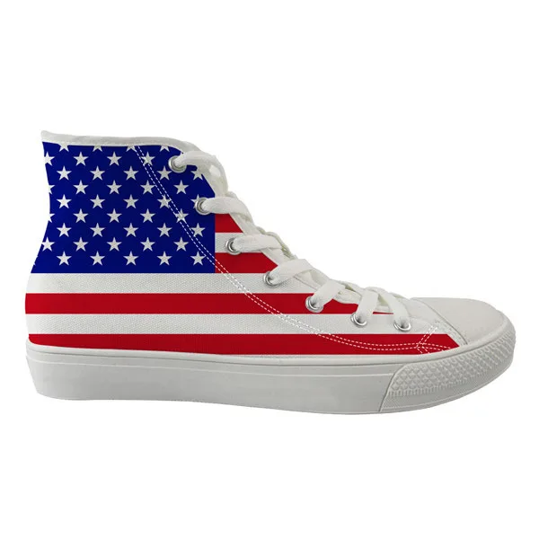 Индивидуальные 3D Флаги США узор на плоской подошве женская обувь повседневные кроссовки высокие женские парусиновые модные вулканизированные туфли для женщин - Цвет: H1788Z40