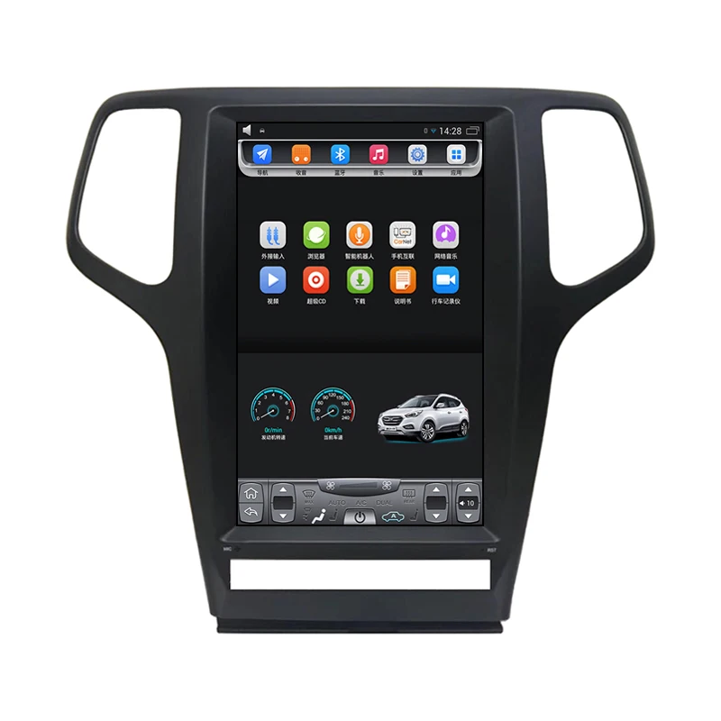 2011-2013 Grand Cherokee 13.6 inch Tesla Vertical touch Screen Android Car GPS Navigation multimedia Bluetooth Wifi