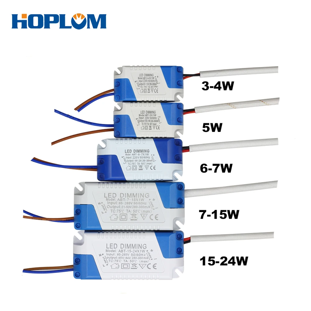 Светодиодный драйвер с регулируемой яркостью, 3-24 Вт, светильник, трансформатор, 300 мА, источник питания, AC85-265V, DC3-85V, адаптер для лампы, светильник