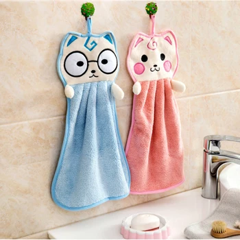

1 Pc Coral Velvet Bathroom Supplies Soft Hand Towel Absorbent Cloth Dishcloths Hanging Kitchen Accessories JWYYJ37