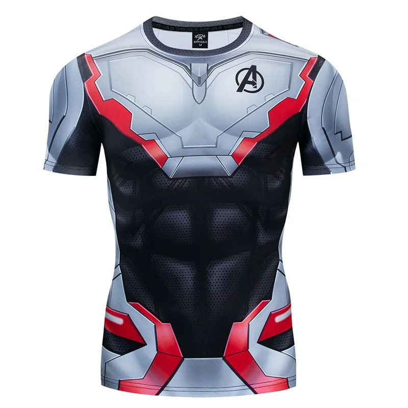 

Men's T-shirt Superman 3D Print Quantum war service Compression T-Shirt Summer Tights Short Sleeve