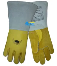 250 degree Celsius Heat Resistant Leather Work Gloves TIG MIG Grain Cow Leather Safety Glove Welding Gloves