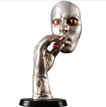 Retro Meditators Abstract Sculpture Man Smoking Cigar Creative Face Statue Character Resin Figurine Artwork Home Decorations декоративные украшения poetry man home decorations 2158c