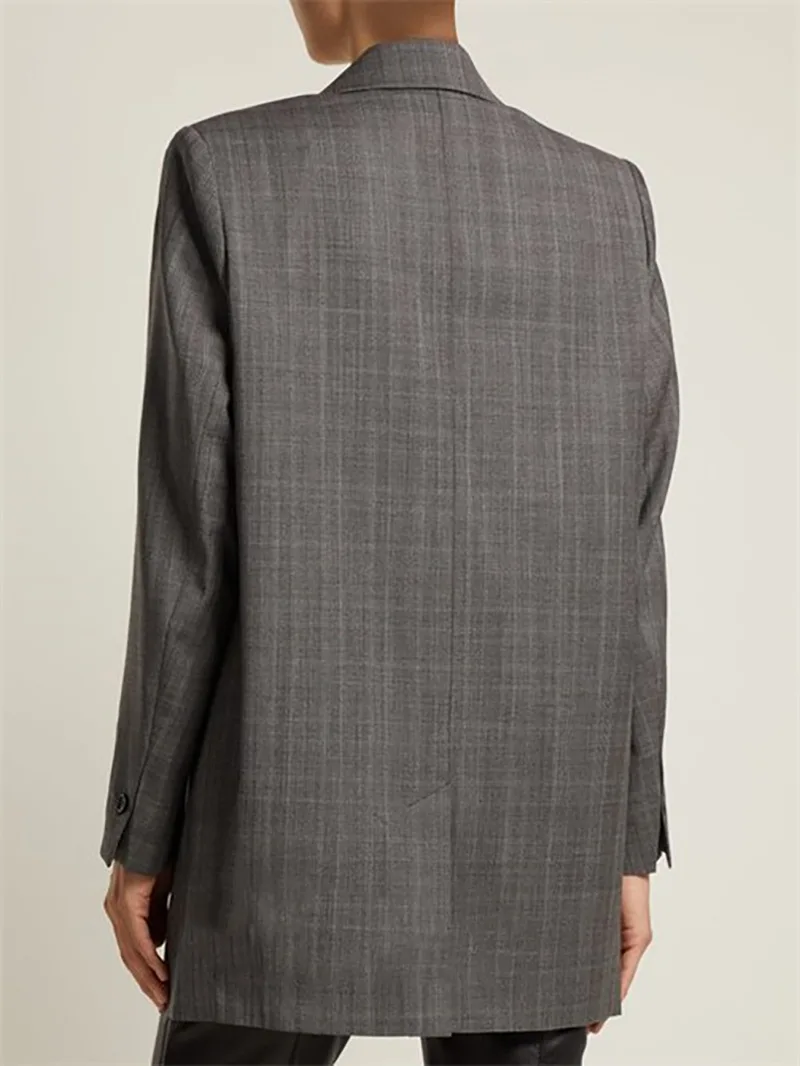 French Designer Wool Plaid Daddy Suit A Buckle Coat Plaid  Winter Clothes Women Coat and Jackets Suit 2019