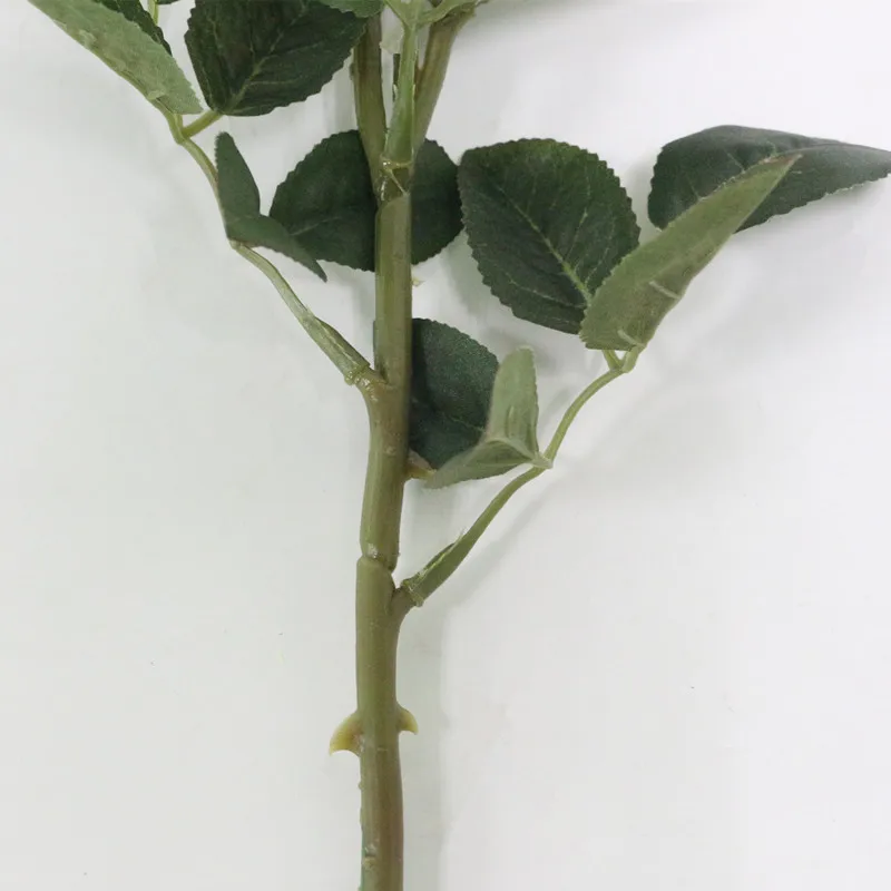 Flone 2 Heads Artificial Rose Silk Flower Fake Leaf Long Rose Buds Artificial Flowers Bouquet Home Wedding Party Decor Gift (8)