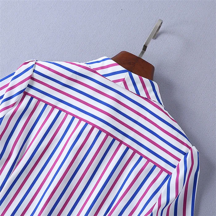 Bas Robe De Xl Bleu Multi En Blanc Célèbre Vers Gros Bande Femmes Manches Chemise Prix Rose Somen Vêtements Moitié Tournent Marque D'été Le 1qq7wv