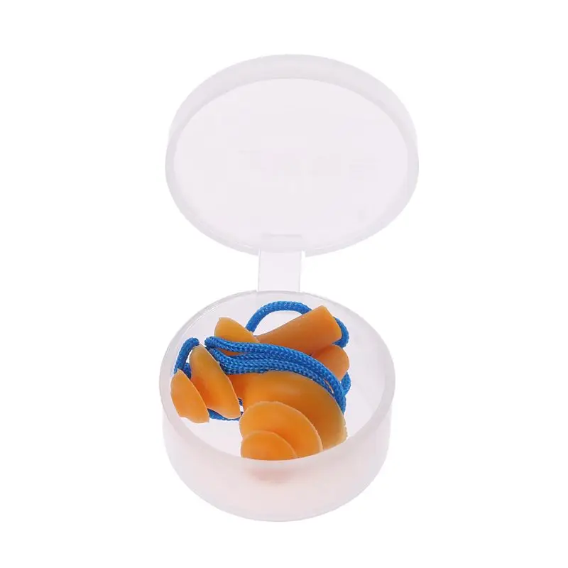 

Soft Silicone Wired Ear Plugs Waterproof Noise Reduction Earplugs Hearing Protection Sleep Swimming With Box