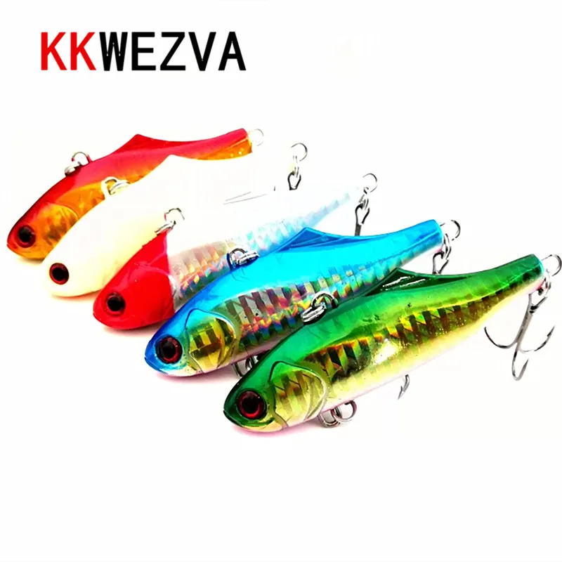 

KKWEZVA 5PCS 24g 7.5cm winter VIB fishing lure Seabass hard bait lead ice fishing tackle diving swivel jig wobbler lure