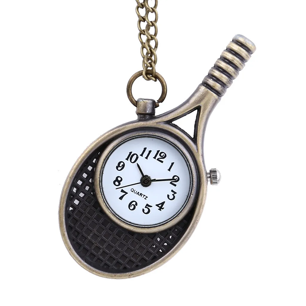 

Retro Round Dial Quartz Small Pocket Watch Sports Racket Scale Pocket watch man woman kid gift necklace clock Couple old man