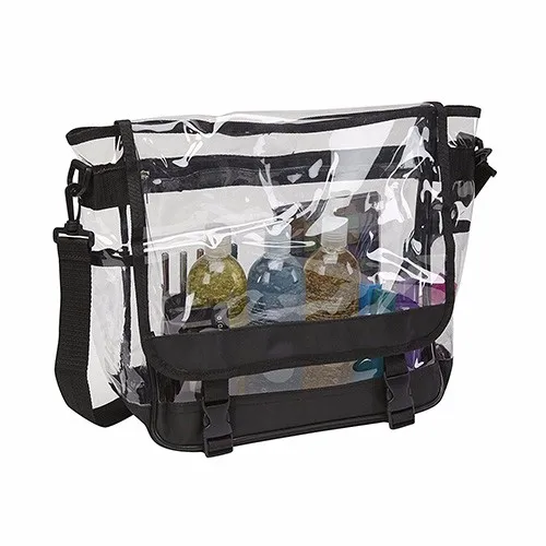 

Custom Transparent PVC Make up Shoulder Bag with Detachable shoulder strap