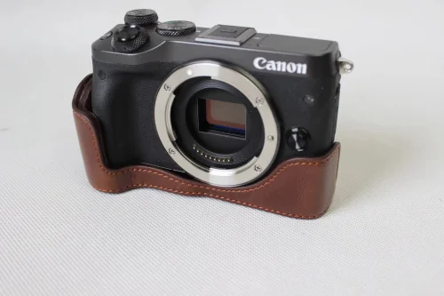 Новинка 2017 кожаный чехол для камеры сумка цифровой Canon EOS M6 DSLR ремешок полукамеры