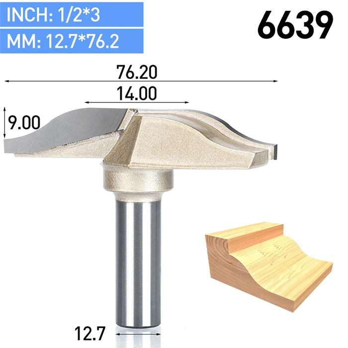 HUHAO 1 шт. 1/" хвостовик Деревообрабатывающие инструменты с ЧПУ Дверь Плесень нож для древесины карбида гравировки фрезы для МДФ твердой древесины - Длина режущей кромки: 6639