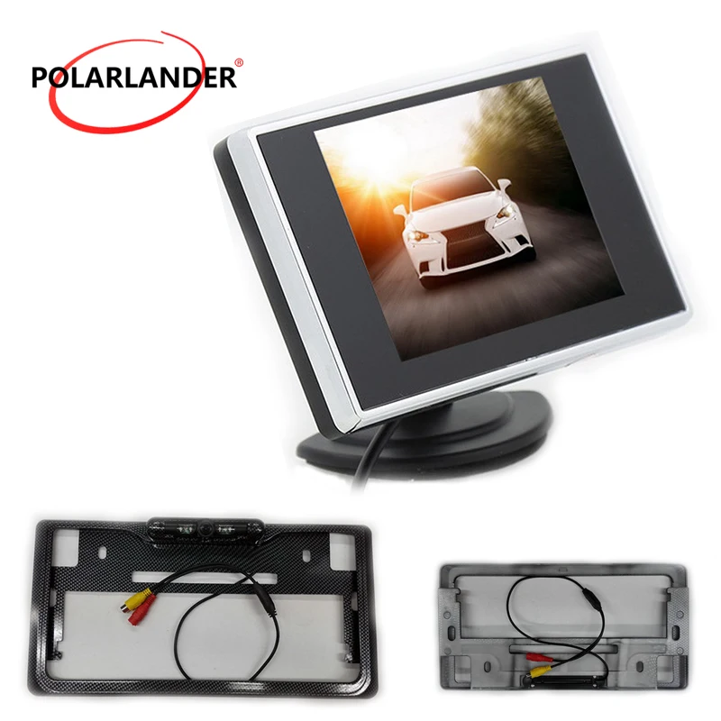 Rear view camera monitor 3.5 inch TFT LCD Auto TV Car Monitor Assist Backup Reverse Japanese lisence platee led |