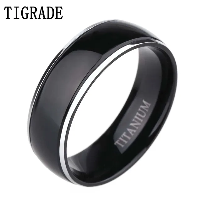 6mm black 100 titanium ring wedding engagement rings men women size titanium ring