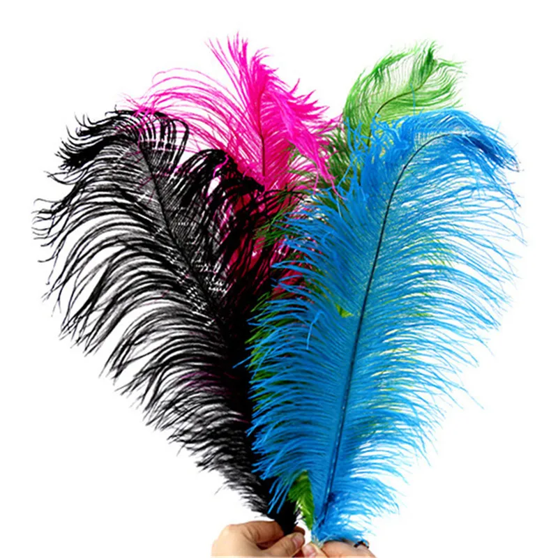 5PCS 50 55cm White Ostrich Feathers Bulk Naturelle Colorful White