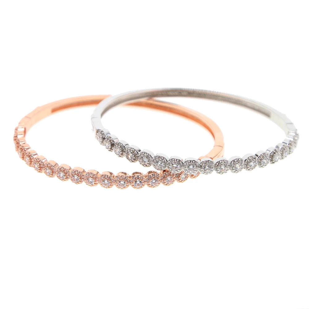 

Free shipping new arrival Hot Sell Top Quality AAA CZ Zirconia Bracelet Bangle For Women Crystal Rose Gold Color LUXURY Jewelry