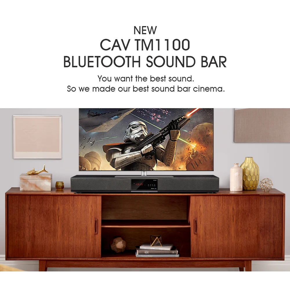 CAV TM1100 Soundbar Column Home Theater DTS Virtual Surround Soundbar For TV Surround Sound System Wireless Bluetooth Speaker