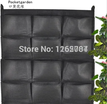 

NEW Felt Outdoor Vertical Gardening Flower Pots and Planter, Hanging Pots Planter On wall Green Field 12 pockets 66*80cm 013
