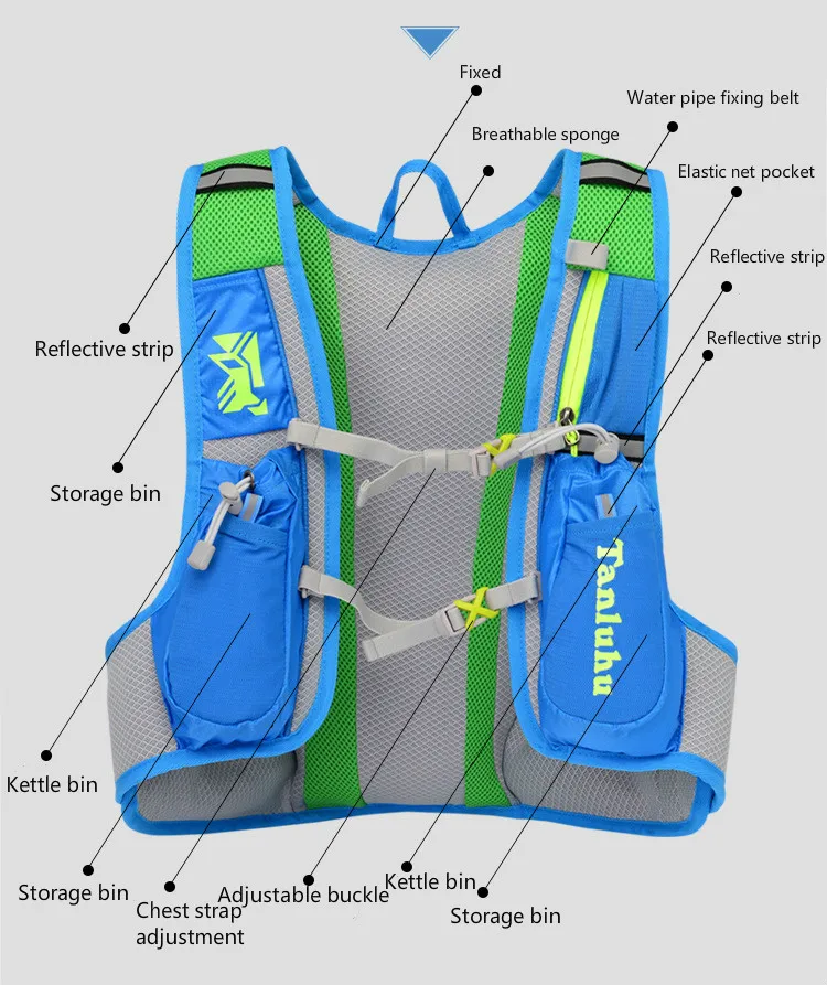 TANLUHU 15L рюкзак для велоспорта, для мужчин и женщин, ультра-светильник, дышащий, для велоспорта, для бега по пересеченной местности, для марафона, рюкзак, 450 г