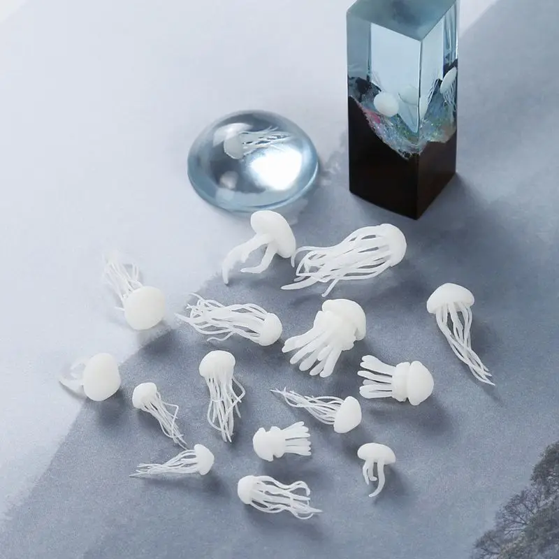 

5 Pcs/set Crystal Epoxy Ocean Jellyfish Modeling Filler DIY Crafts Filling Supplies UV Accessories Decoration Materials