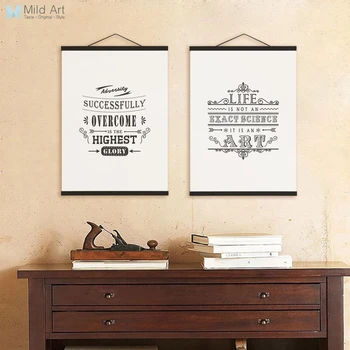 

Vintage Retro Black White Typography Life Quotes Wooden Framed Poster Nordic Wall Art Pictures Home Decor Canvas Painting Scroll