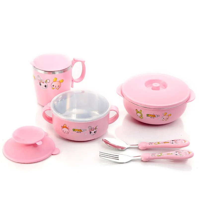 Hot sale EC Friendly stainless Baby steel bowl sets child bowl suction